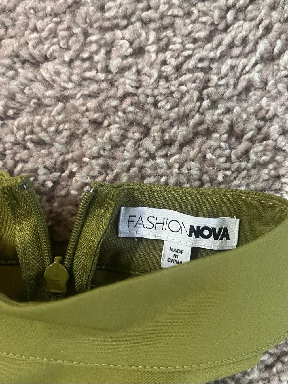 NWOT Fashion Nova Olive Halter High-Low Ruffle Dress - Picture 4 of 5